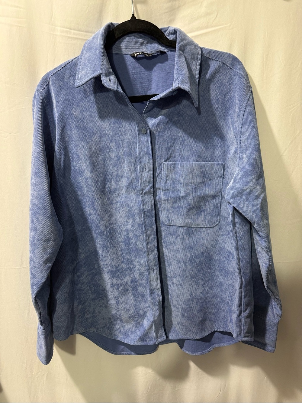 Zara Light Washed Blue Casual Button-Down Shirt